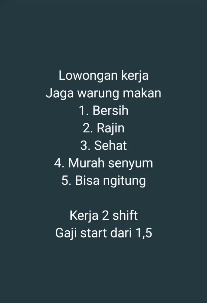 Jaga warung makan