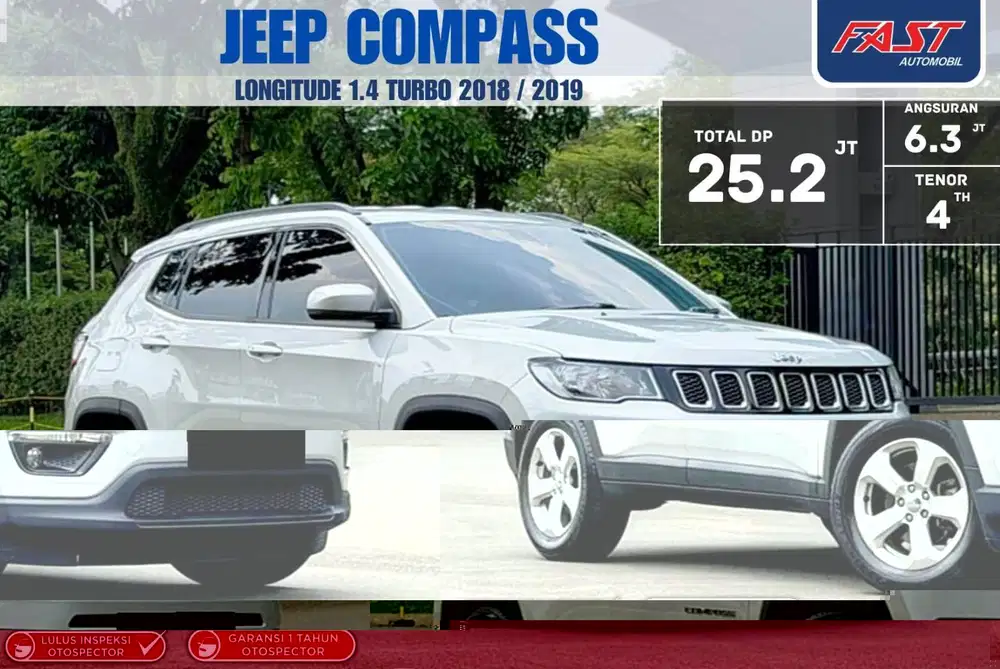 LOW KM PAJAK PNJG GARANSI 1TH JEEP COMPASS LONGITUDE 2019 / 2018 TURBO