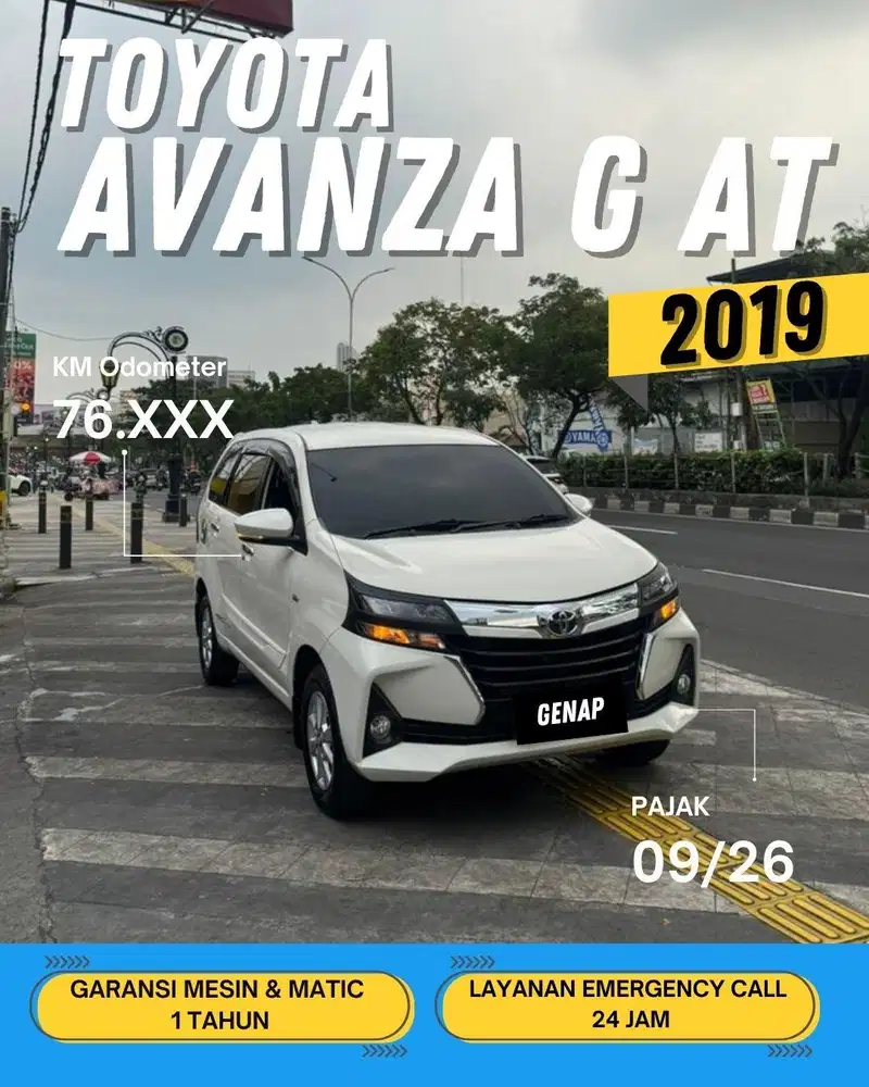 TOYOTA AVANZA G 1.3 AT MATIC 2019 GENAP