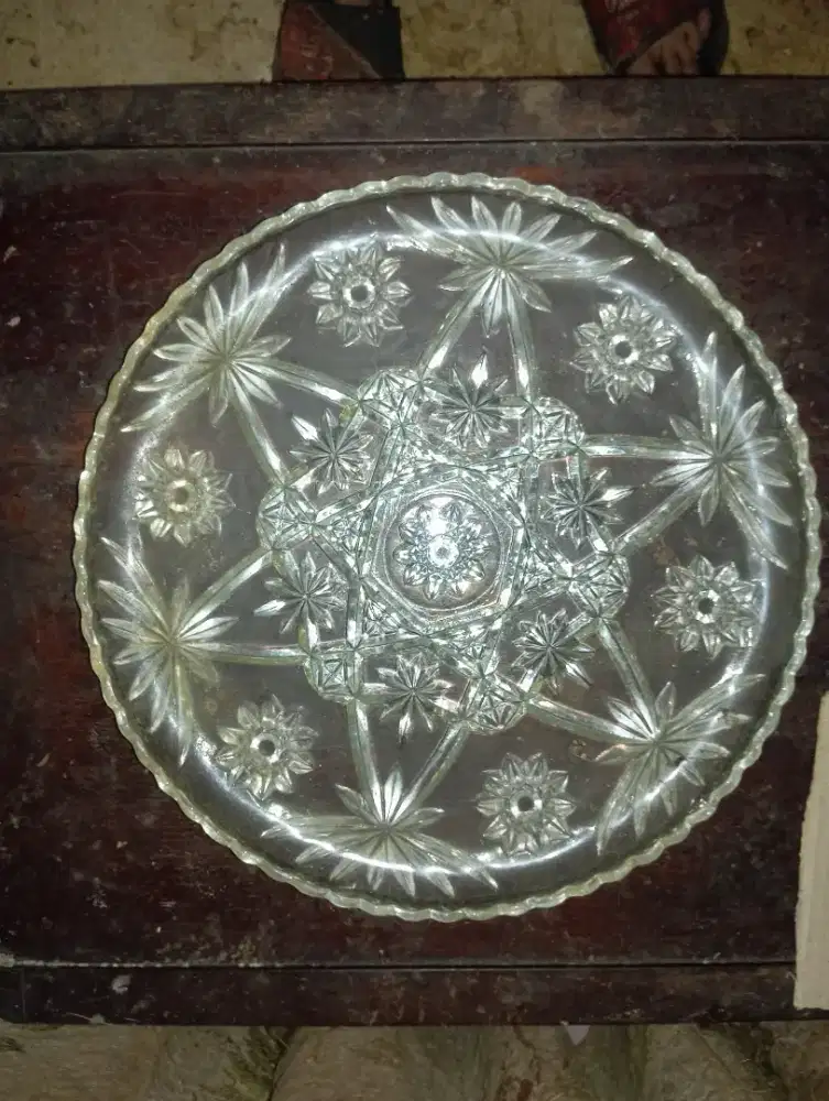Piring ceper antik kristal vintage