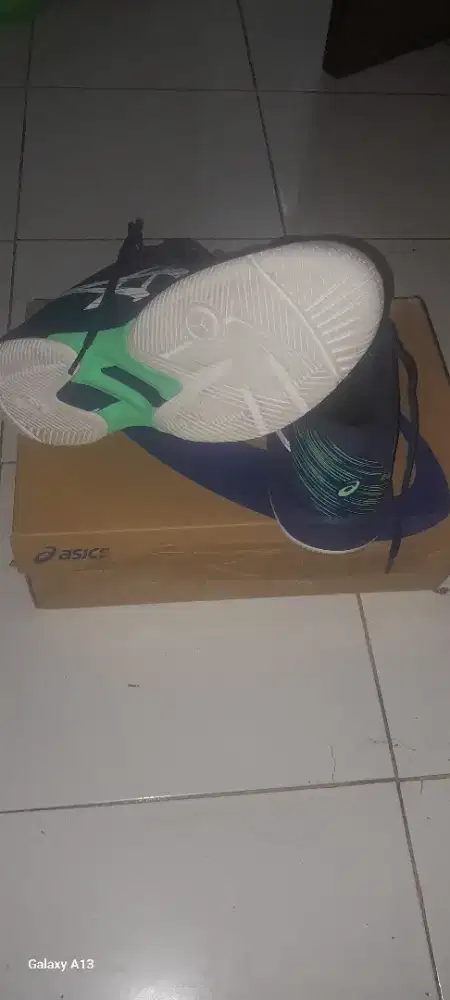 Sepatu asics gel game 9 blue expanse with box.