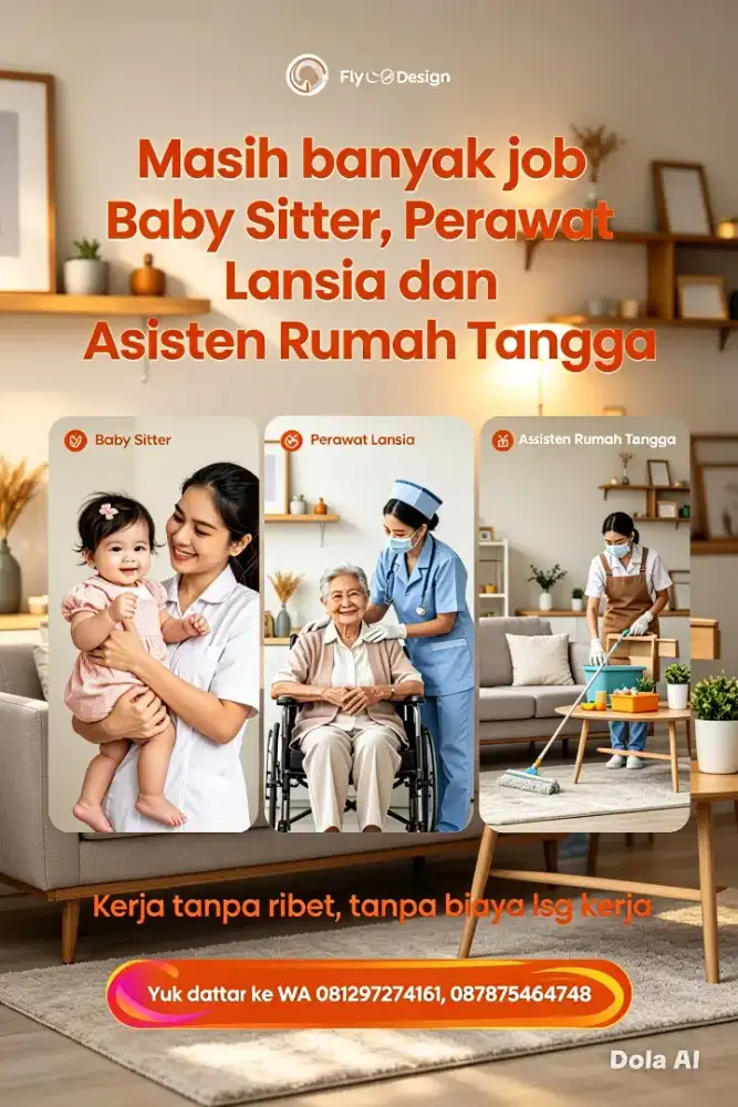 Lowongan lsg penempatan: Baby Sitter ART & Perawat Lansia Terpercaya