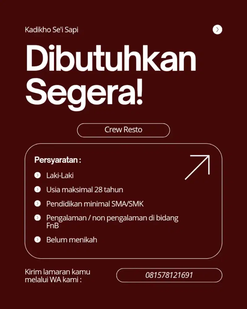 Lowongan pekerjaan Resto