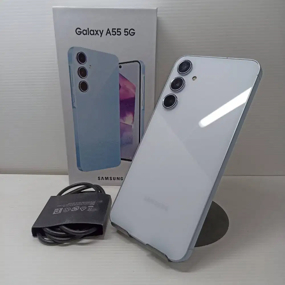 (12/256) SAMSUNG GALAXY A55 5G ICE BLUE FULLSET SEIN RESMI MULUS FULLS