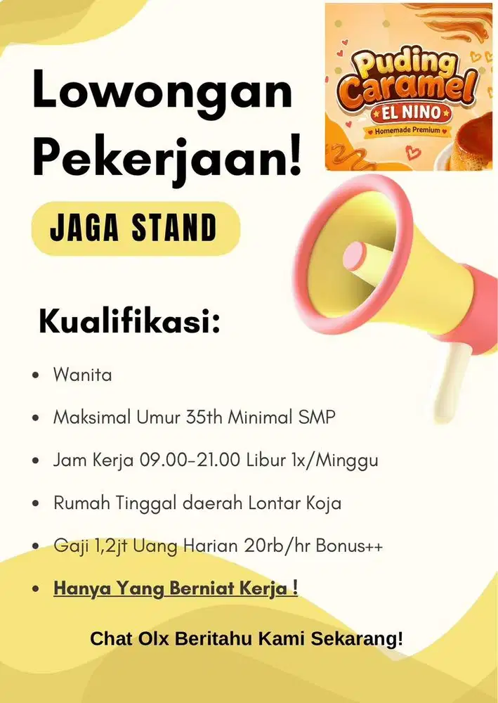 Lowongan Kerja Jaga Stand Jualan UMKM