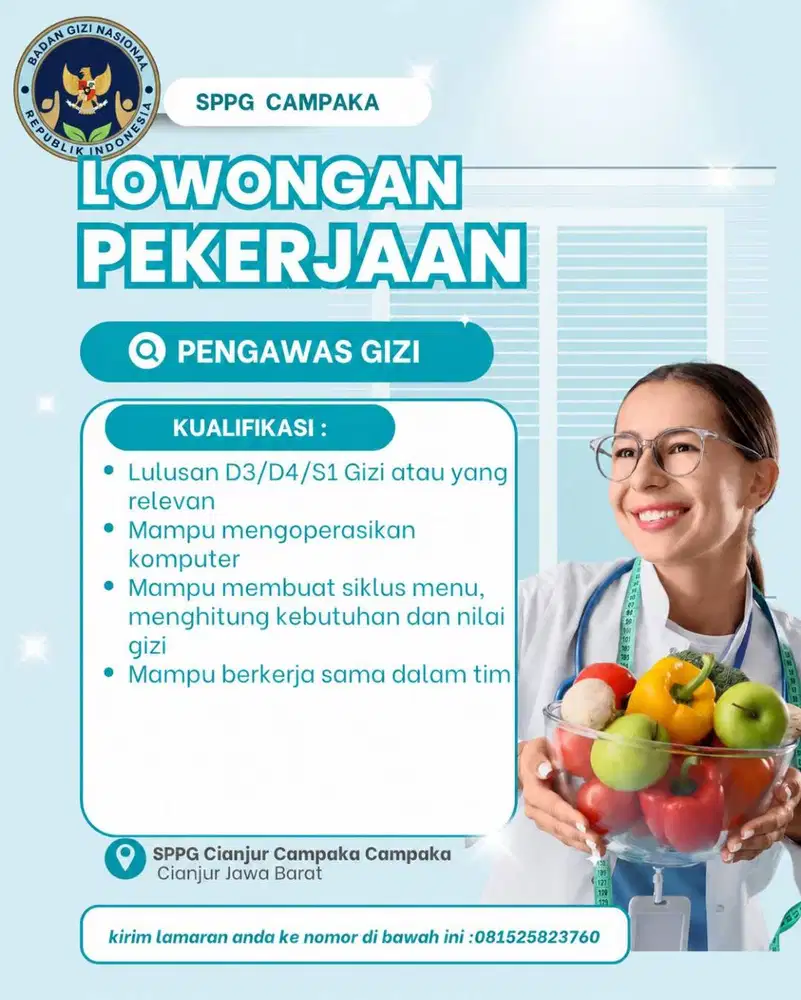 Lowongan Kerja Ahli Gizi