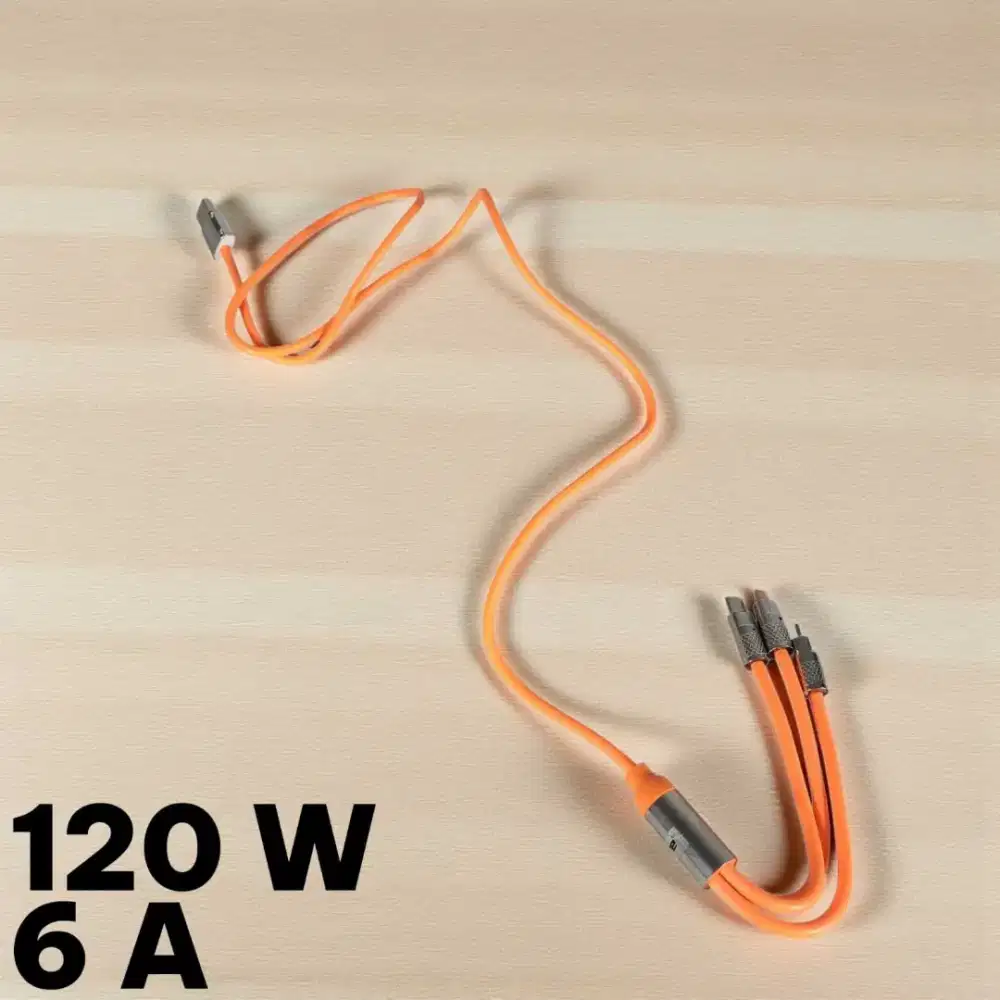 Kabel data 3 in 1 Taffware Fast Charg 120W Type C Lightning Micro USB