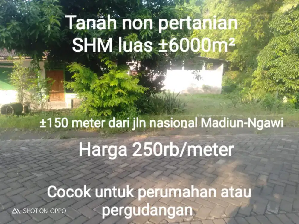DIJUAL TANAH NON PERTANIAN, DEKAT JLN NASIONAL, COCOK U/ PERUMAHAN-GUD