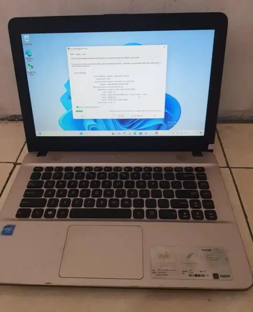 Laptop Asus X441M 1TG/Ram4.win 11.Dvd+cam.Mulus