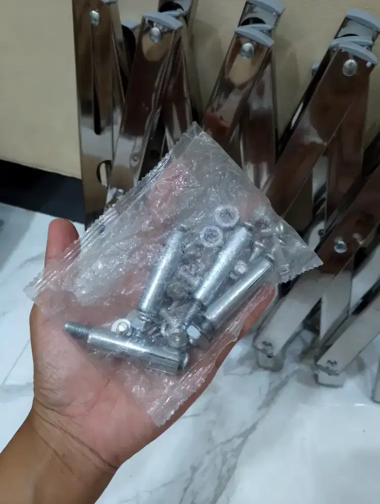 Jemuran lipat dinding tempel stainless
