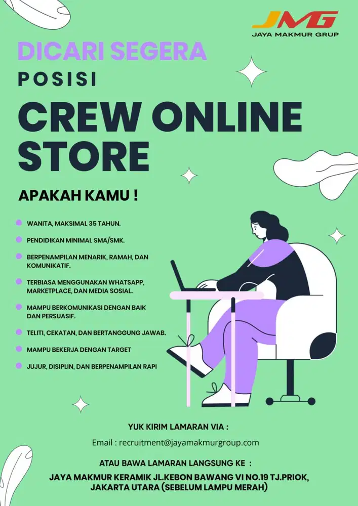 DICARI SEGERA CREW ONLINE STORE TOKO KERAMIK DAN BAHAN BANGUNAN
