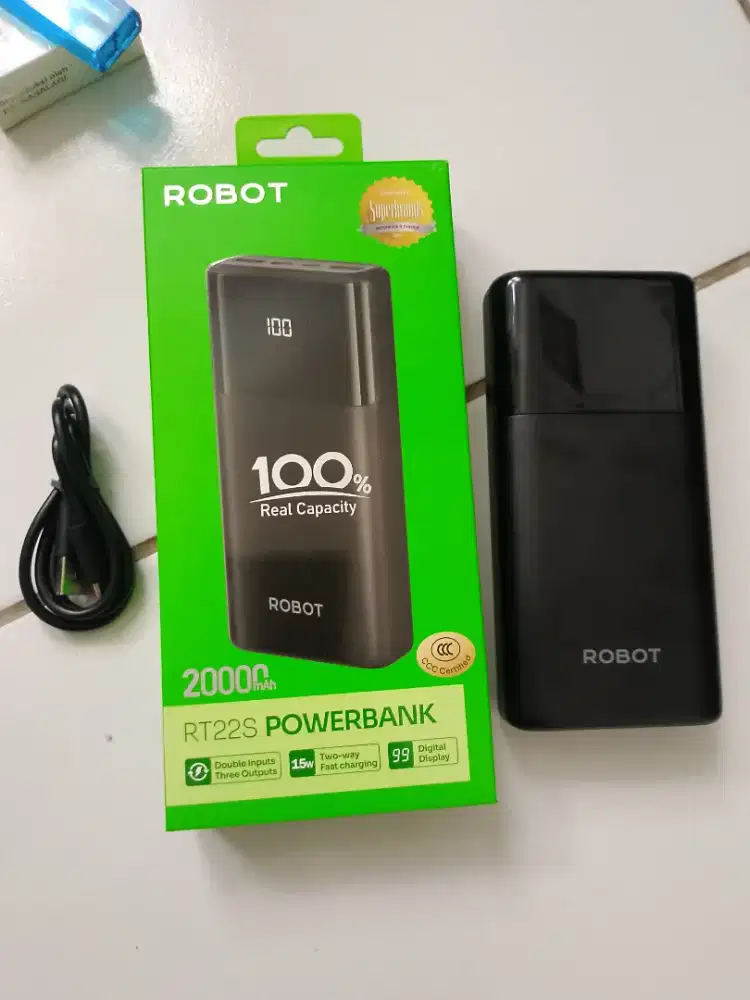 Power bank robot original 20.000 mah dan headset bluetooth olike