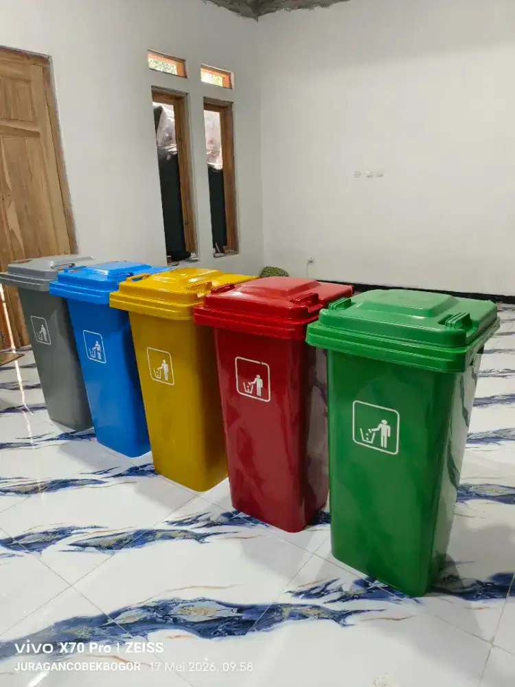 Pabrik tempat sampah bahan plastik HDPE tahan panas dan hujan