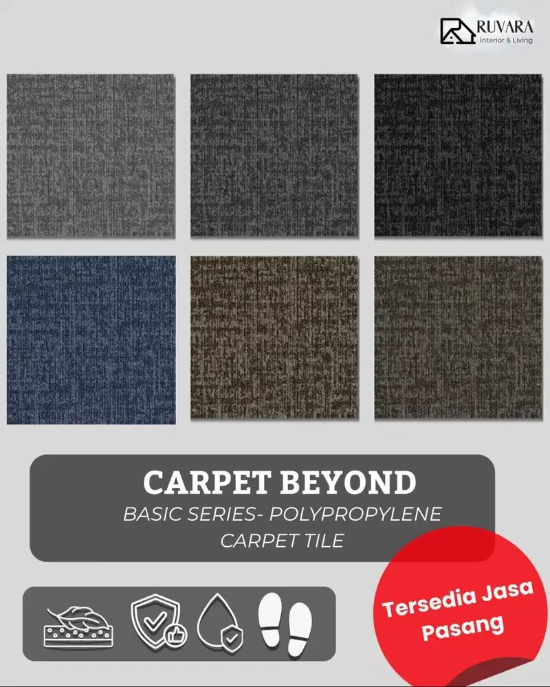 Karpet Tile Beyond Basic Series ukuran 50x50 cm | Karpet Kantor Modern