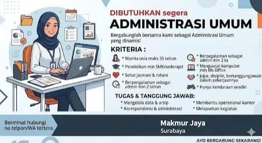 DICARI ADMINISTRASI UMUM