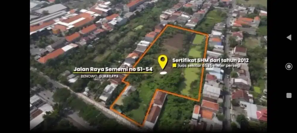 MURAH, JUAL CEPAT Dijual tanah komersial area Raya Sememi Benowo Pakal