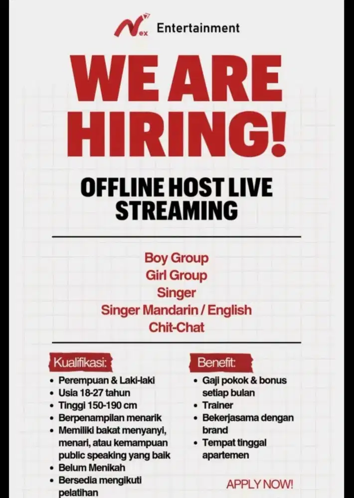 Host Livestreaming Tiktok WFO Full Time