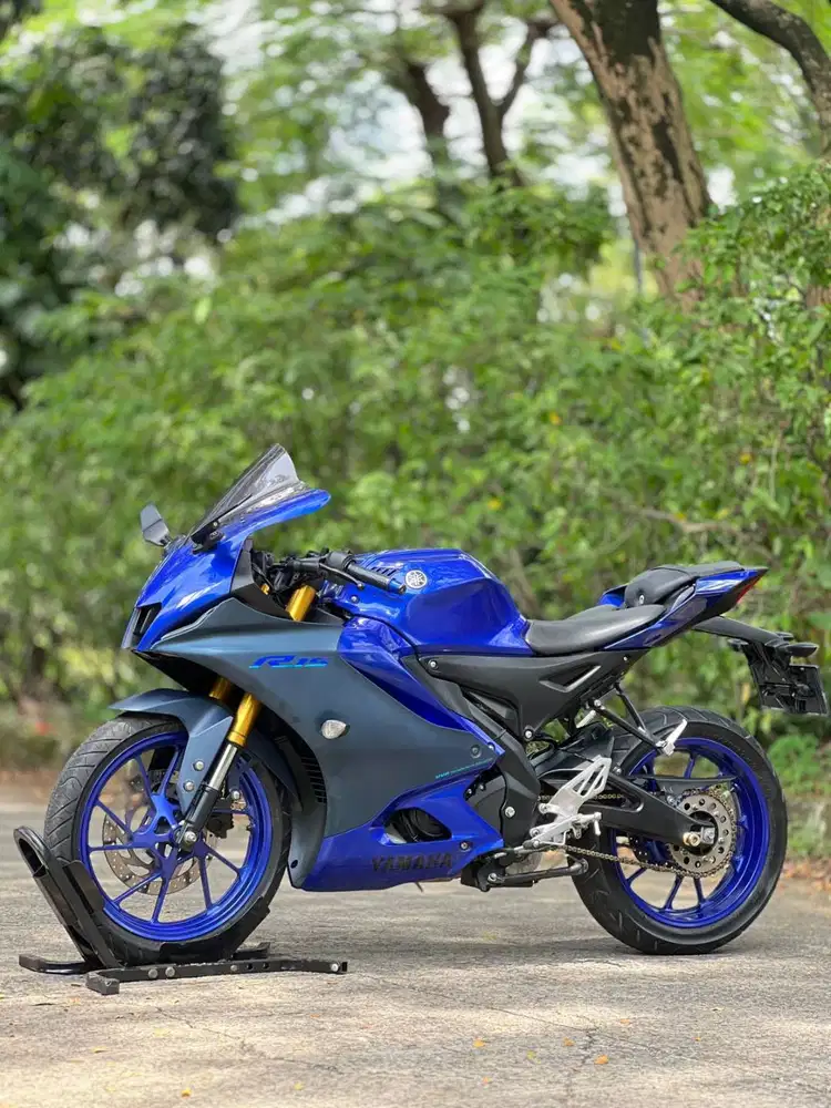 YAMAHA YZF R15 V4 BIRU 2022 KM LOW PAJAK PANJANG RASA BARU