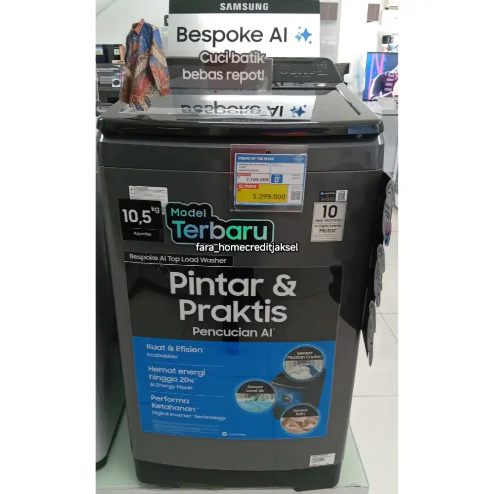 Samsung WM Top Loading 10,5kg Gray