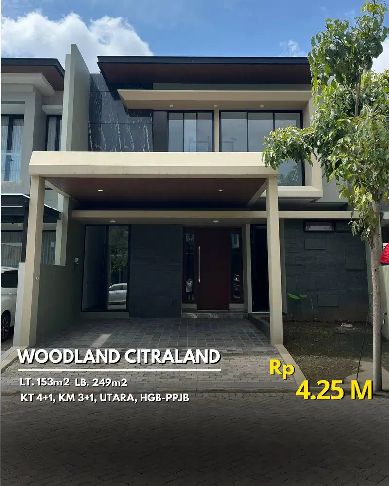 Dijual Rumah baru type minimalis mewah di woodland citraland