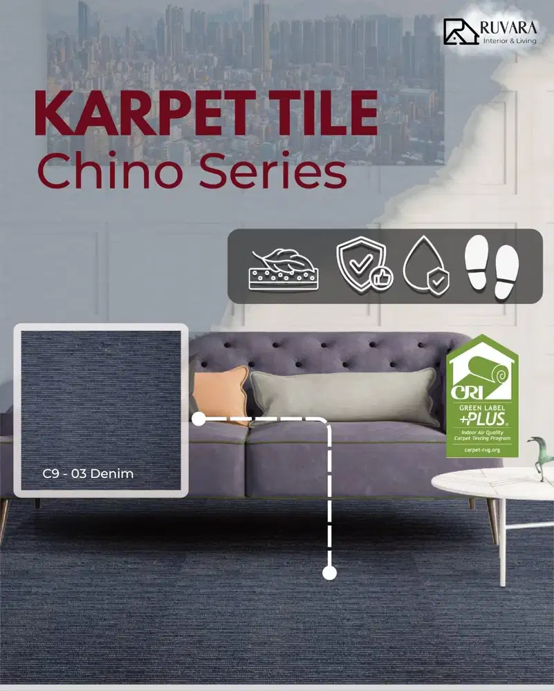 Karpet Tile Classic Chino Series 50x50 cm – Karpet Lantai Kantor Mode