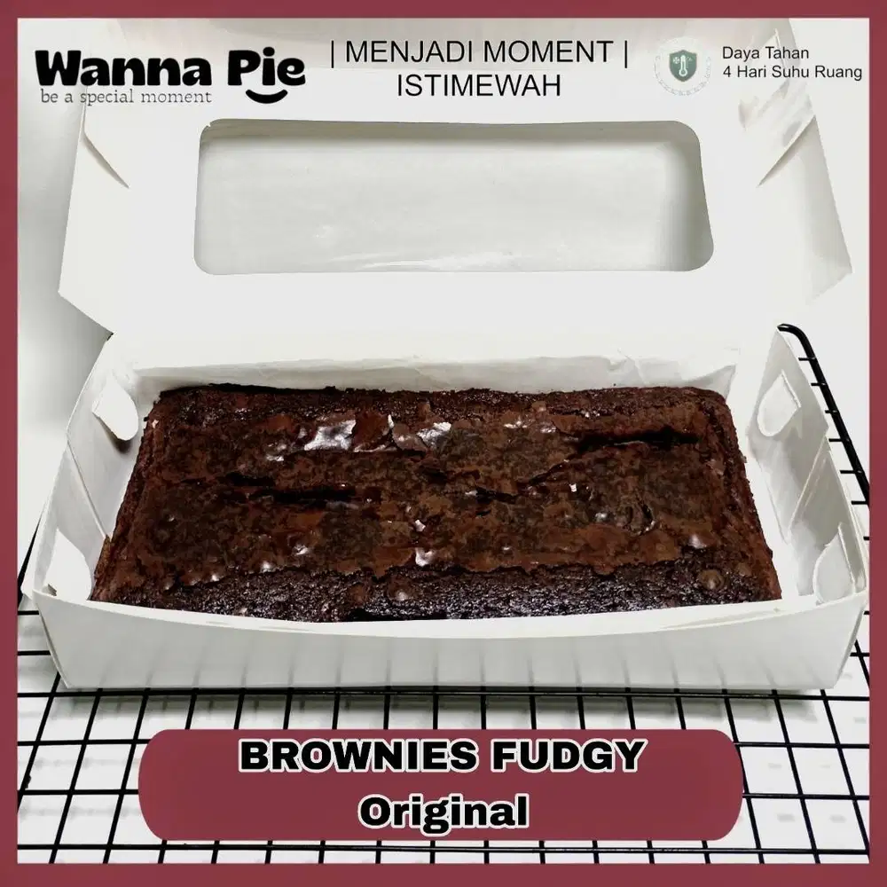 Brownies Fudgy Original Coklat - Fresh Pengiriman Surabaya