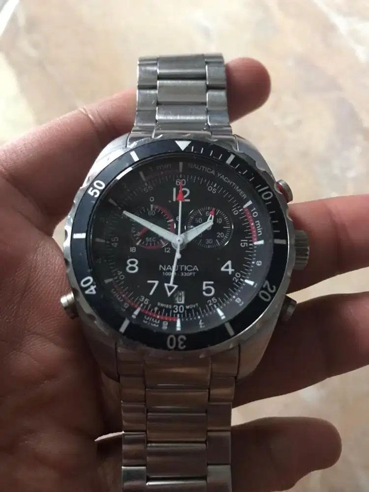 NAUTICA Yachtimer A34501 Chronograph Men Watch ORIGINAL Swiss Movement