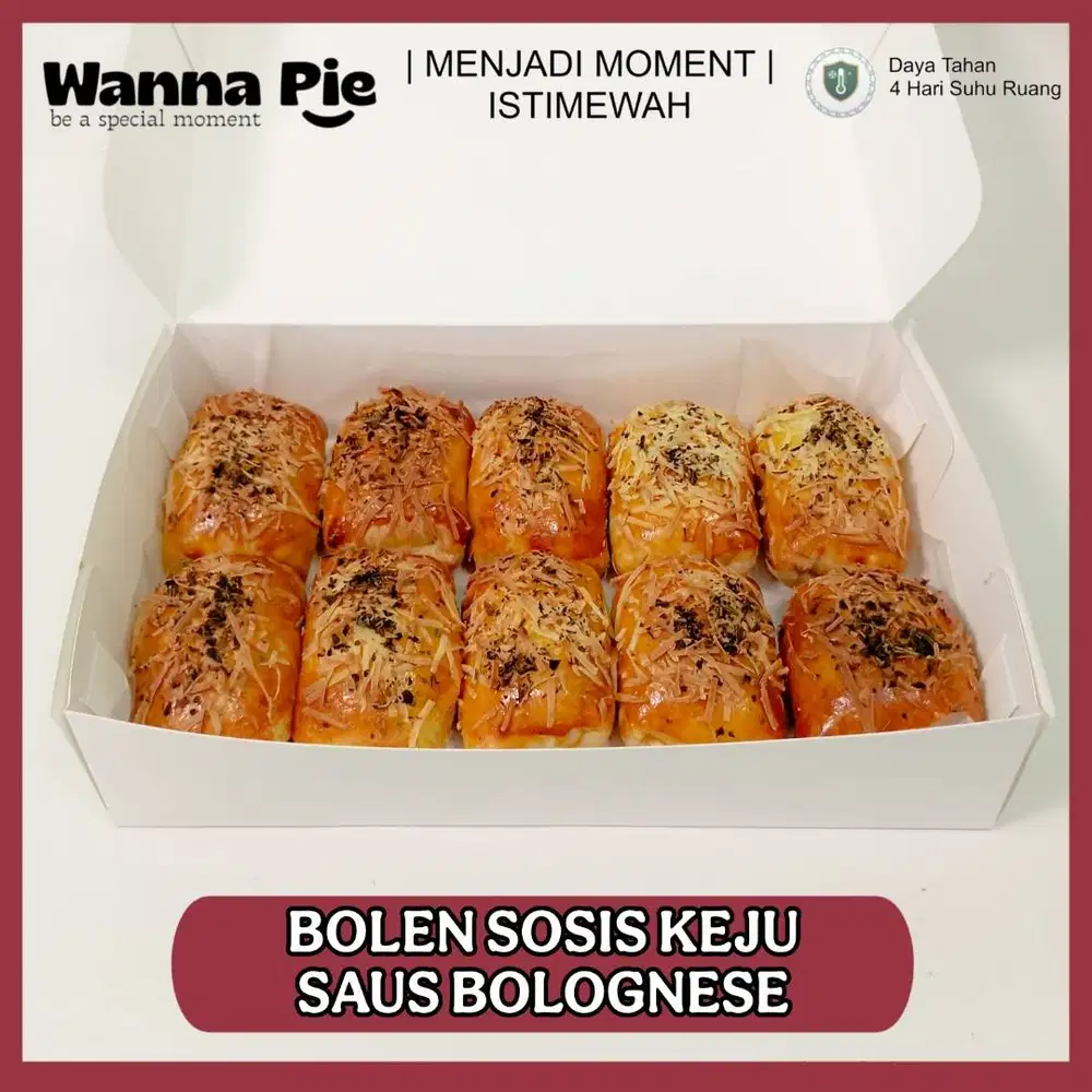 Bolen Sosis Keju Bolognese 1 Box isi 10 Pcs Fresh Pengiriman Surabaya