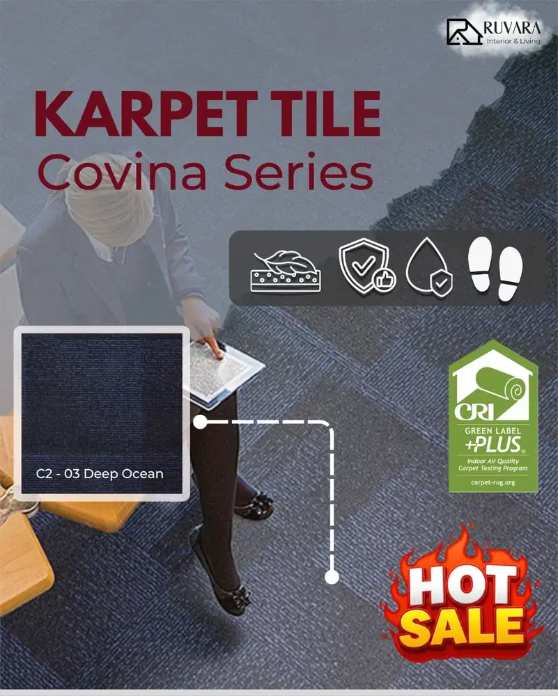 Karpet Tile Classic Covina Series 50x50cm – Karpet Lantai Kantor Hotel