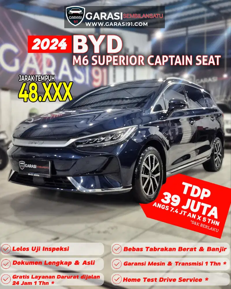 [Tdp 39 JT] BYD M6 SUPERIOR CAPTAIN SEAT at 2024 KM 48 RB