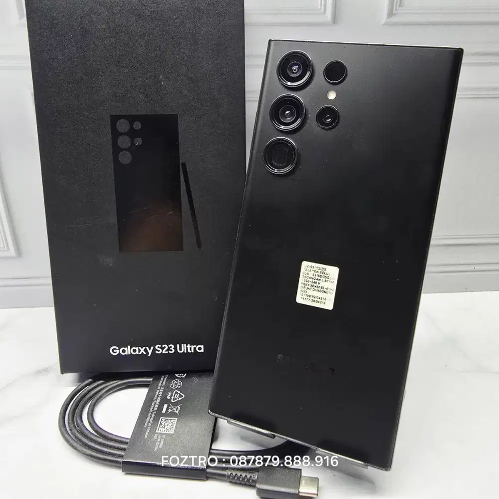 Samsung Galaxy S23 Ultra 12/256GB Black Fullset Resmi No Minus