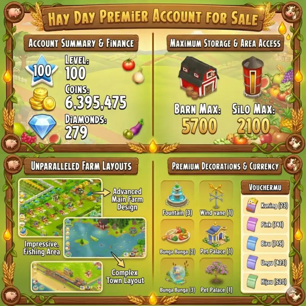 Akun Hay day LV 100