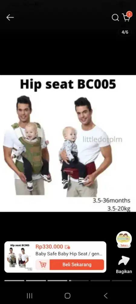 Hip seat bayi(gendongan)babysafe