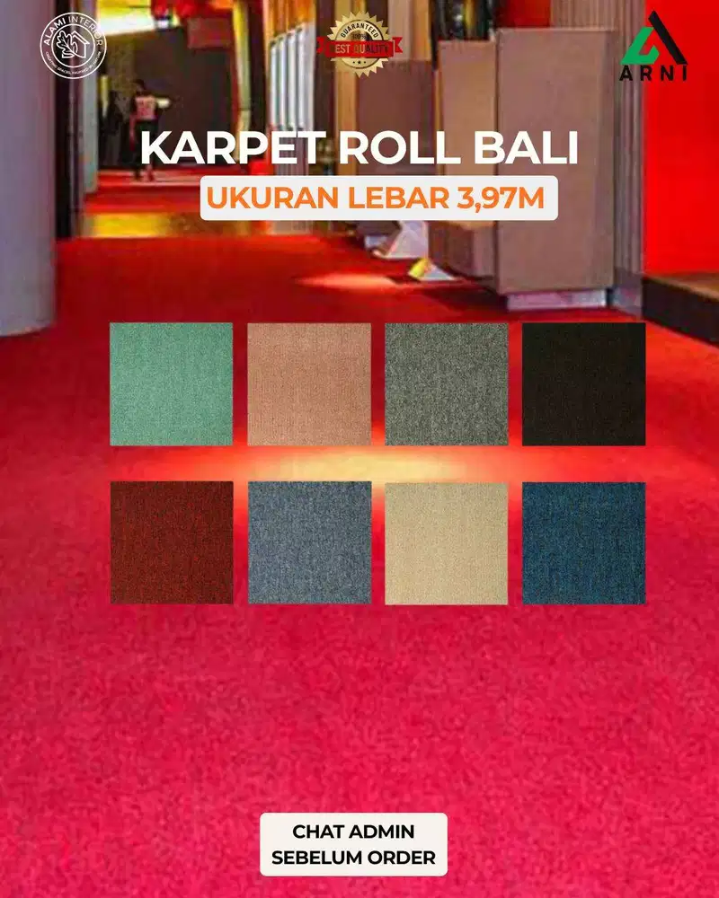 Karpet Roll Bali/Lebar 3,97m/Mudah Dipasang