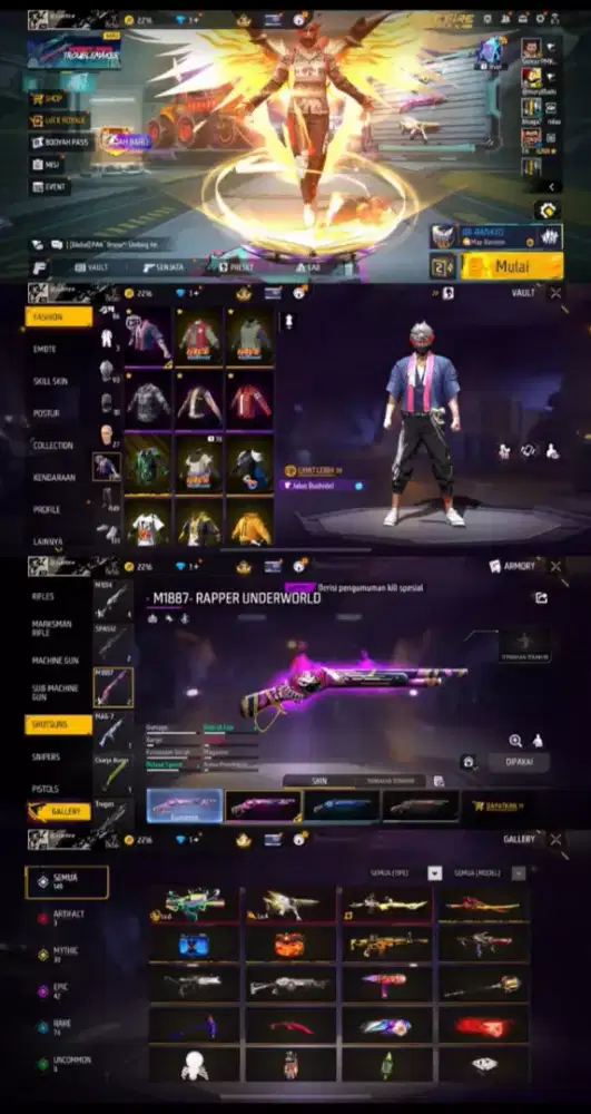 Jual akun ff spek gg