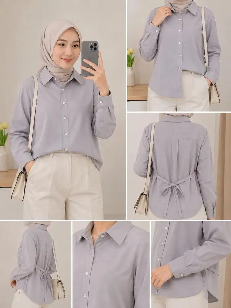 *NEW* ATASAN KEMEJA LILAC GREY