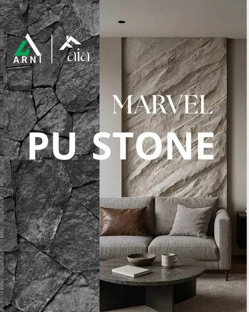 Pu Stone Panel Batu | Dinding Batu Premium
