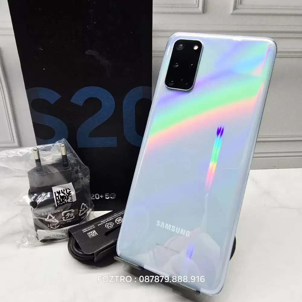 Samsung Galaxy S20 Plus 8/128GB Blue Fullset Mulus Resmi No Minus