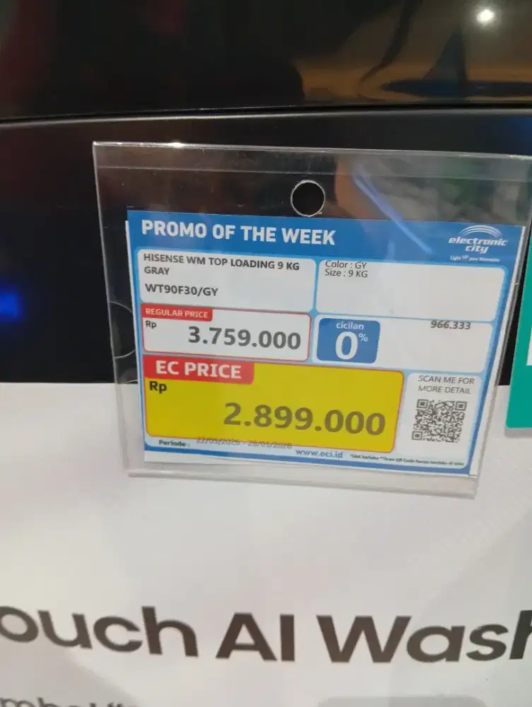 Promo cicilan ringan mesin cuci hesense
