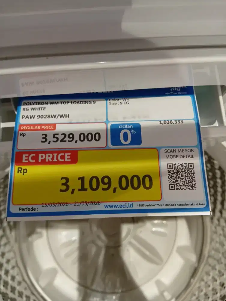 Promo cicilan ringan mesin cuci polytron