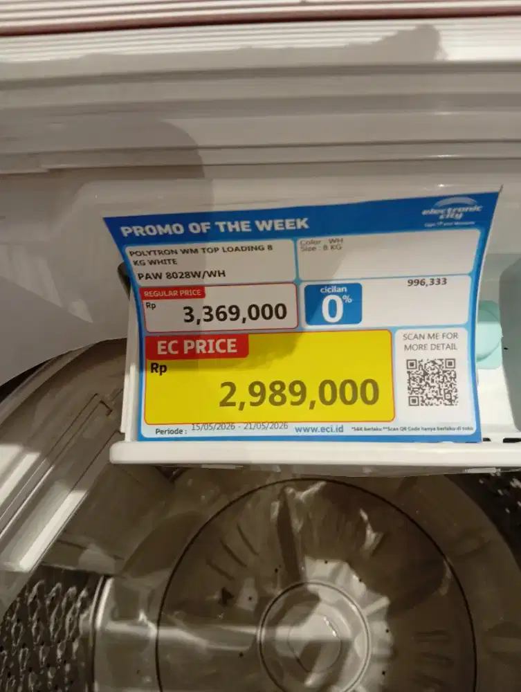 Promo cicilan ringan mesin cuci polytron