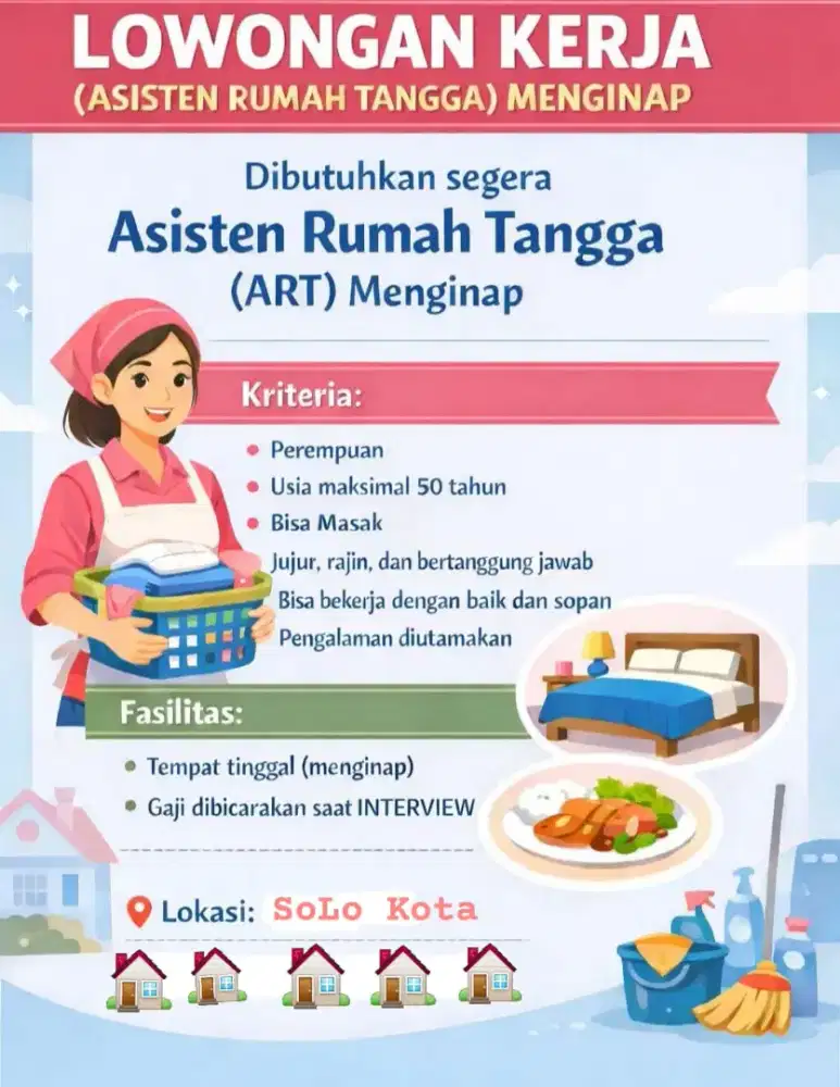 ART / PRT yang Berpengalaman dibidangngnya.. Niat Kerja Serius & Jujur