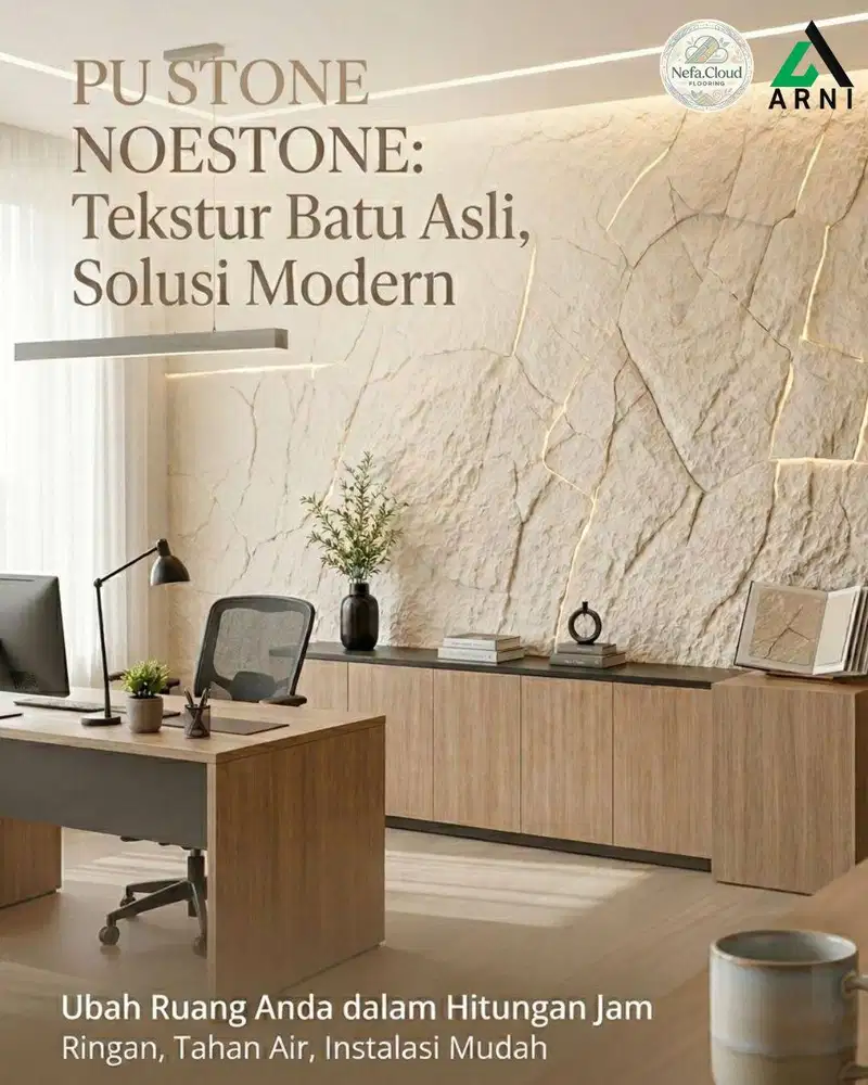 PU Stone Noestone Tebal 3cm / Pengganti Batu Alam - Mudah Pasang