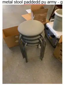 metal stool paddedd pu army - g