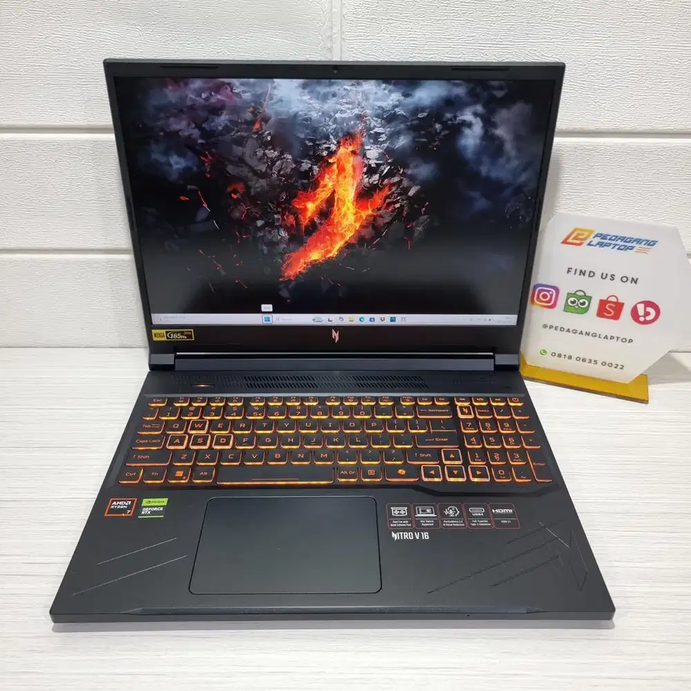 Laptop Acer Nitro V16 ANV16 RYZEN 7-8845HS RAM 16GB SSD 512GB RTX 4050