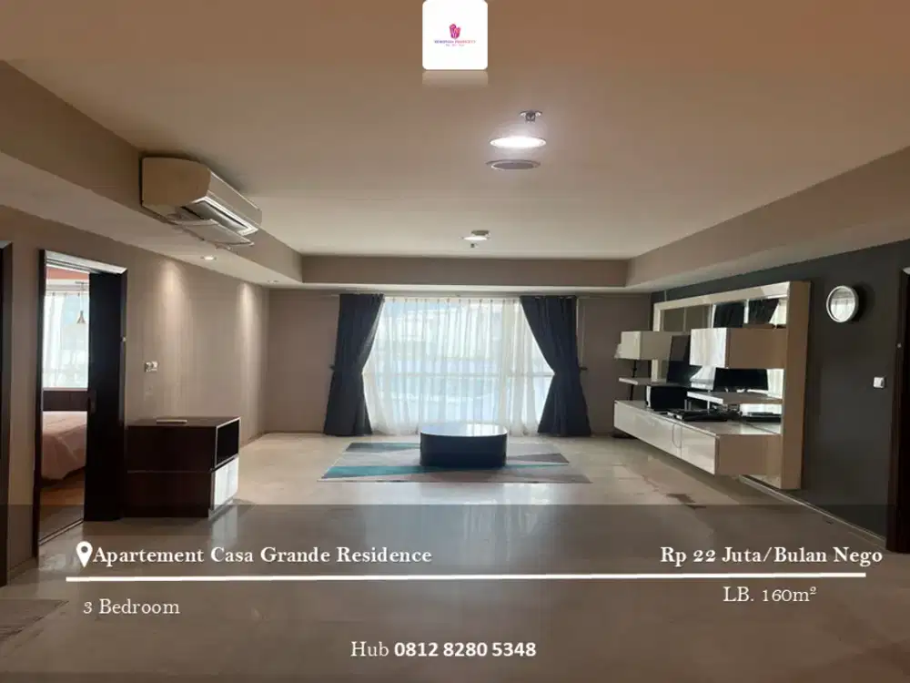 Disewakan Apartement Casa Grande Residence 3BR Furnished