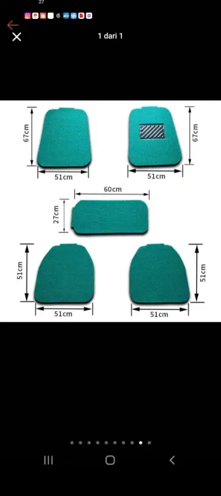 Karpet mobil warna hijau