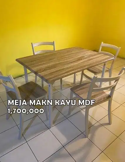 MEJA MAKAN MINIMALIS KURSI 4 BERBAGAI  MODEL KAYU TEMPRED GLAS