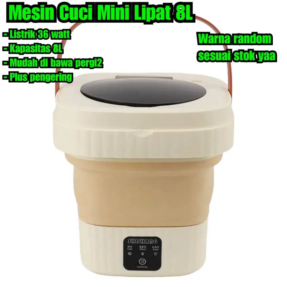 Mesin Cuci portable lipat 8 liter Mesin cuci Mini 8 liter Plus pengeri