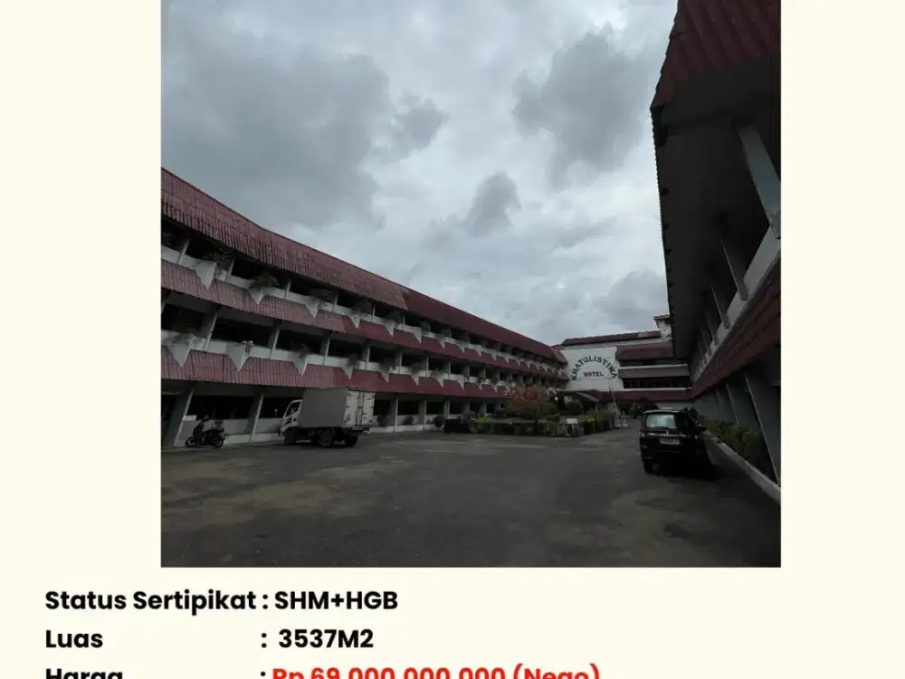 DI JUAL HOTEL KHATULISTIWA